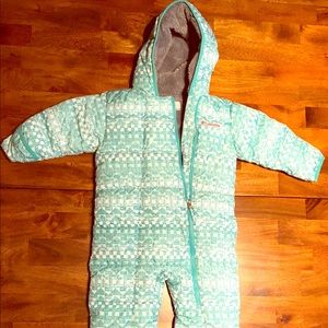 Columbia Brand Toddler Girls SnowSuit - Teal/White